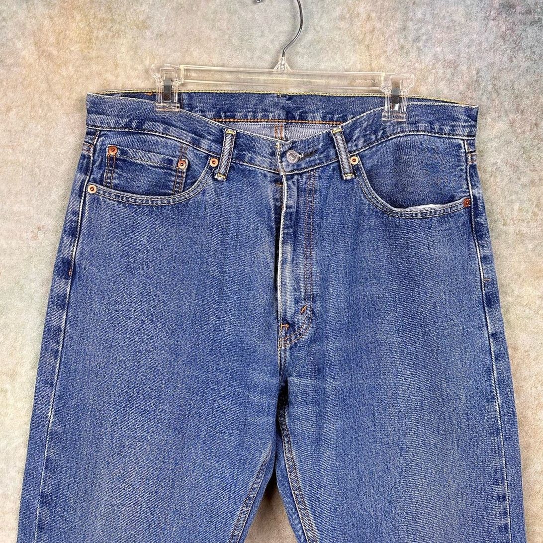 Levi's × Vintage Vintage Levis 505 Denim Jeans 36x30 Dark Wash Straight Leg Size US 36 / EU 52 - 7 Thumbnail