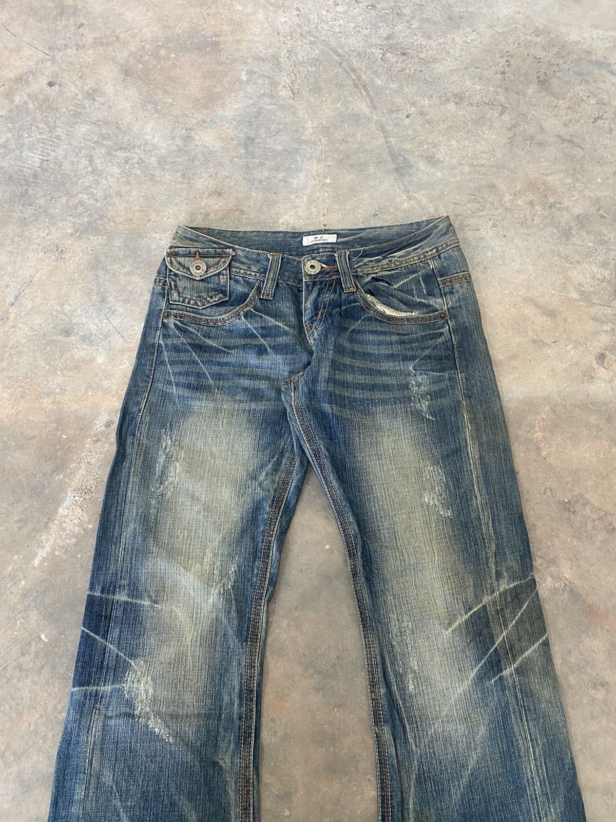 Hysteric Glamour × Japanese Brand × Le Grande Bleu (L.G.B.) Flare ☠️ Remix Wash Jeans punk Grunge LGB Rare Japan Size US 30 / EU 46 - 5 Thumbnail