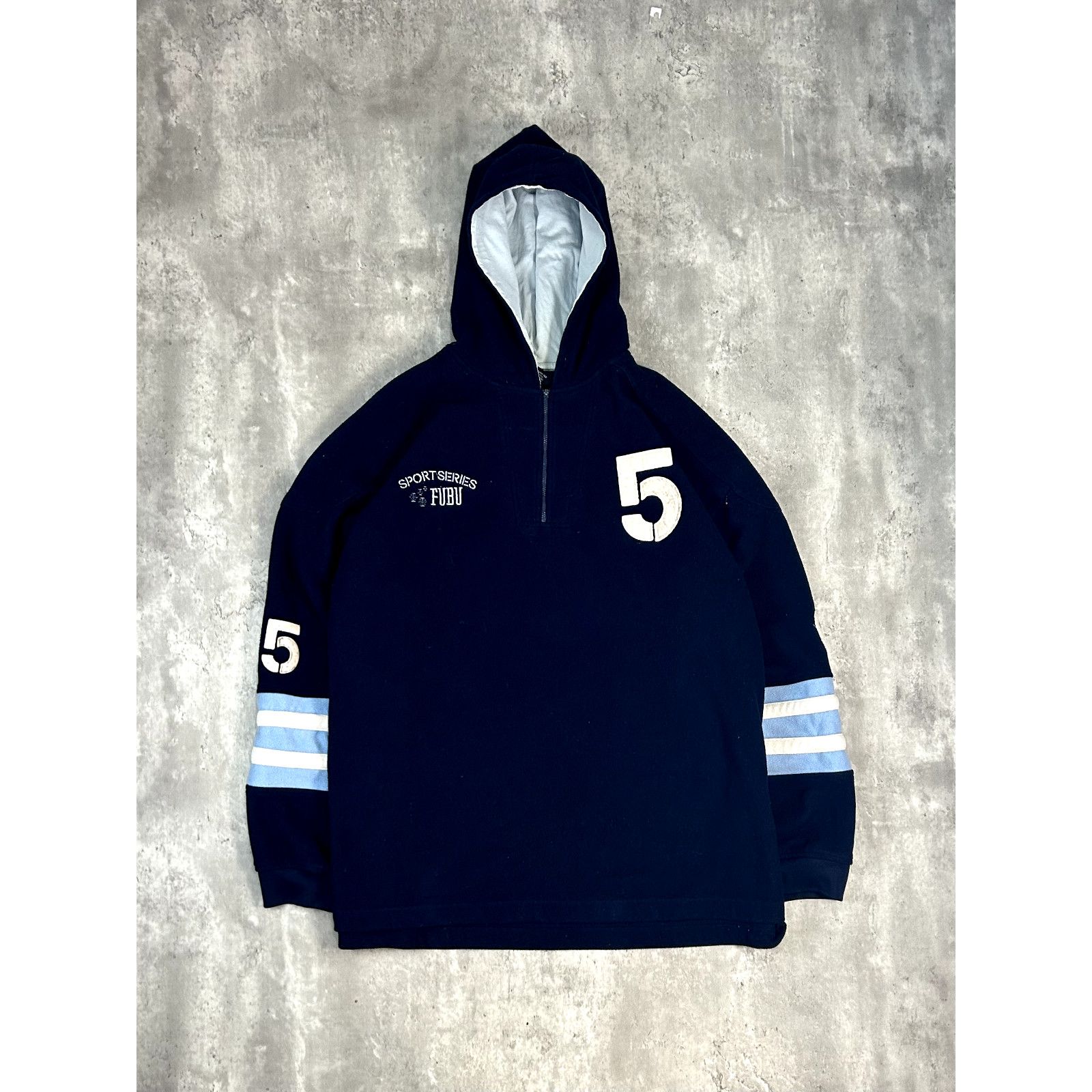 Fubu Vintage Y2K FUBU Hooded Fleece Sweatshirt Size 2XL Blue Size US XXL / EU 58 / 5 - 1 Thumbnail
