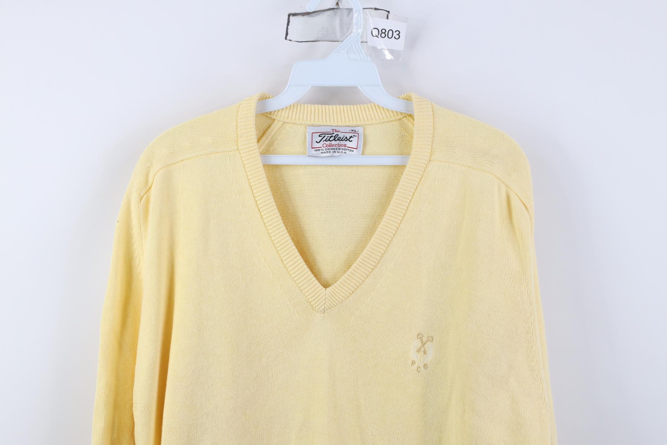 Titleist Vintage 90s Titleist Course Knit V-Neck Sweater Cotton USA Size US XL / EU 56 / 4 - 2 Thumbnail