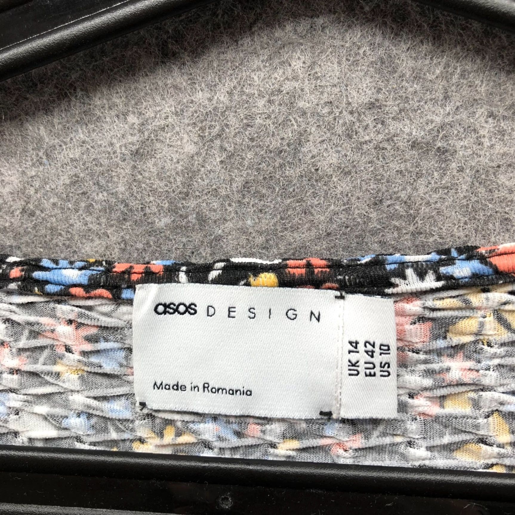 Asos ASOS Wide Leg Jumpsuit Womens 10 Floral Multicolor 3/4 Sleeve Seersucker Crinkle Size 32" / US 10 / IT 46 - 6 Thumbnail