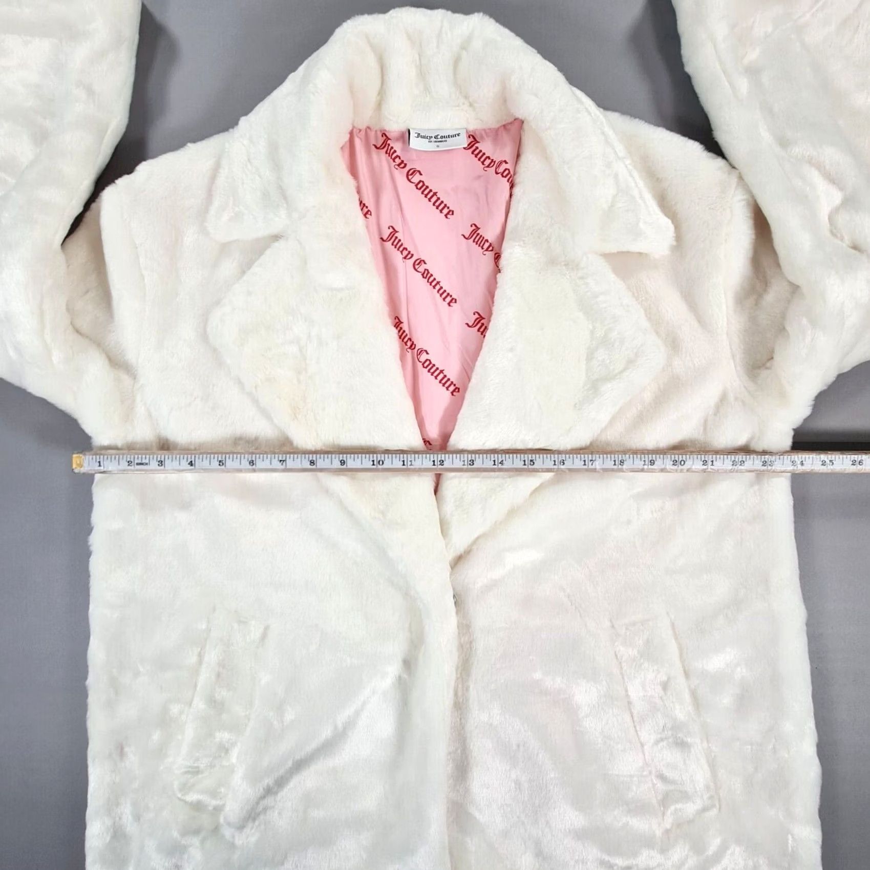 Juicy Couture Juicy Couture Womens Coat White S Longline Faux Fur Lined Pockets Overcoat Snap Closure Casual Winter 2000s Designer Mens Womens Girls Size S / US 4 / IT 40 - 4 Thumbnail