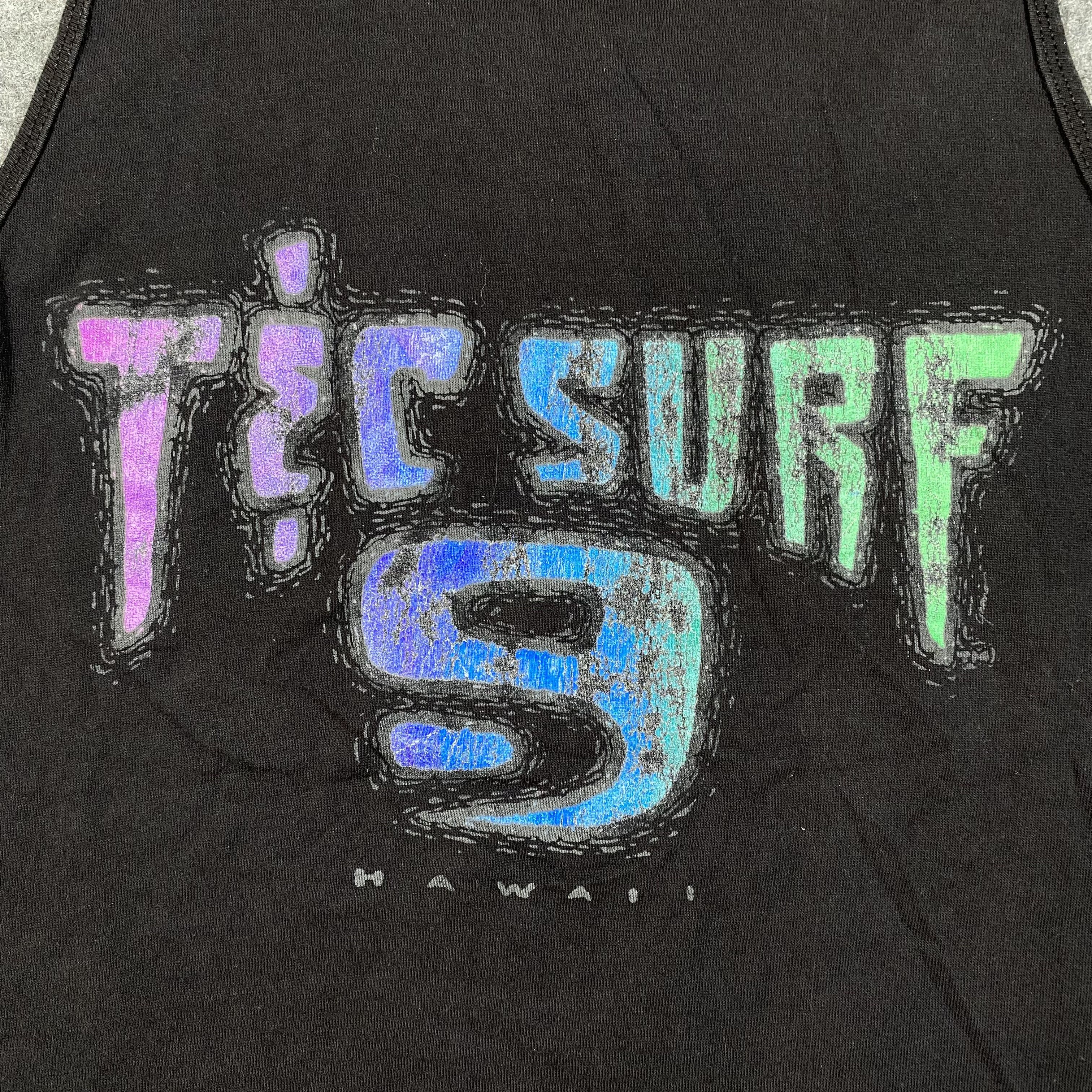 Fruit Of The Loom Vintage 90s T&C Surf Hawaii Tank Top Tee Black TSHIRT-M049 Size US L / EU 52-54 / 3 - 5 Thumbnail