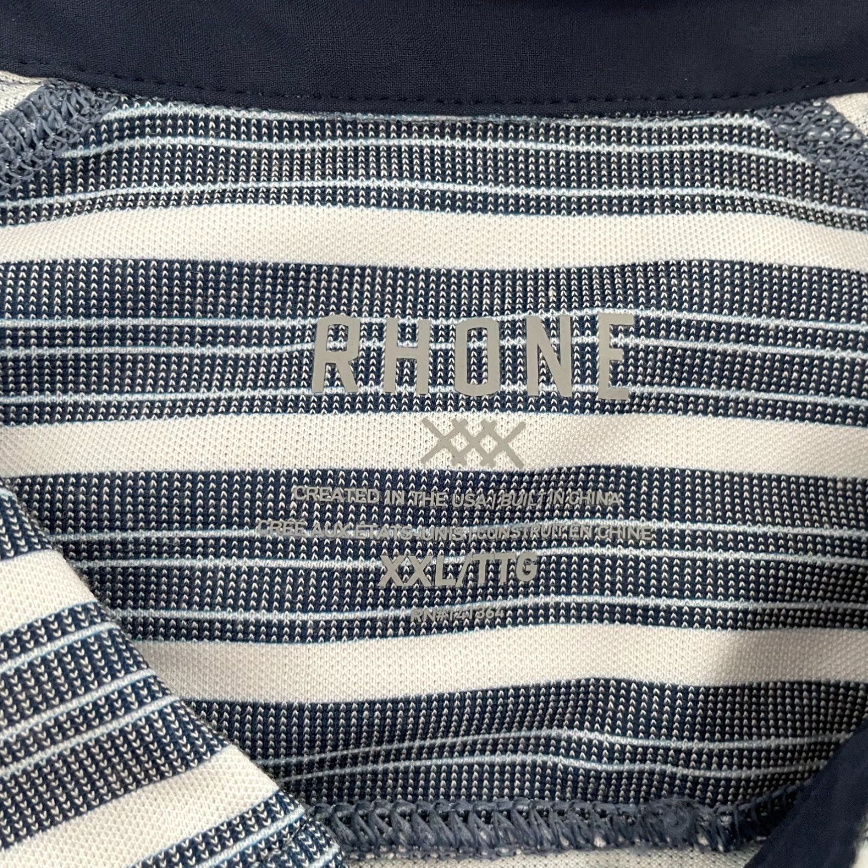 Rhone Rhone Commuter Shirt 2XL Blue Polo Striped Active Logo Mens XXL Adult Size US XXL / EU 58 / 5 - 6 Thumbnail