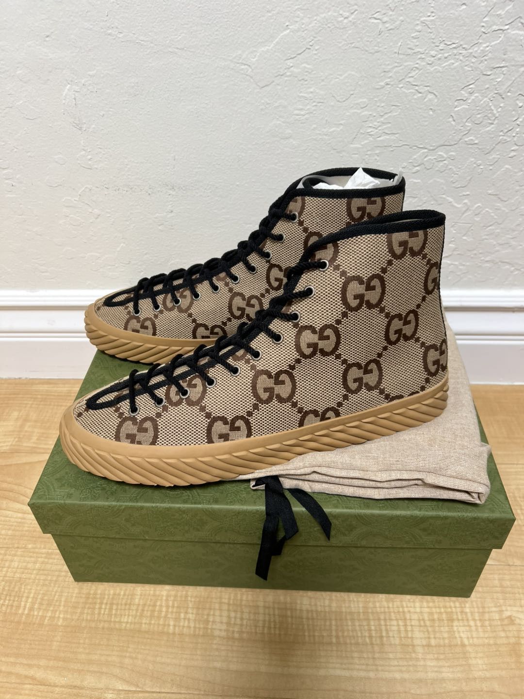 Gucci Gucci Maxi GG High Top Beige Ebony Size US 13 / EU 46 - 3 Thumbnail