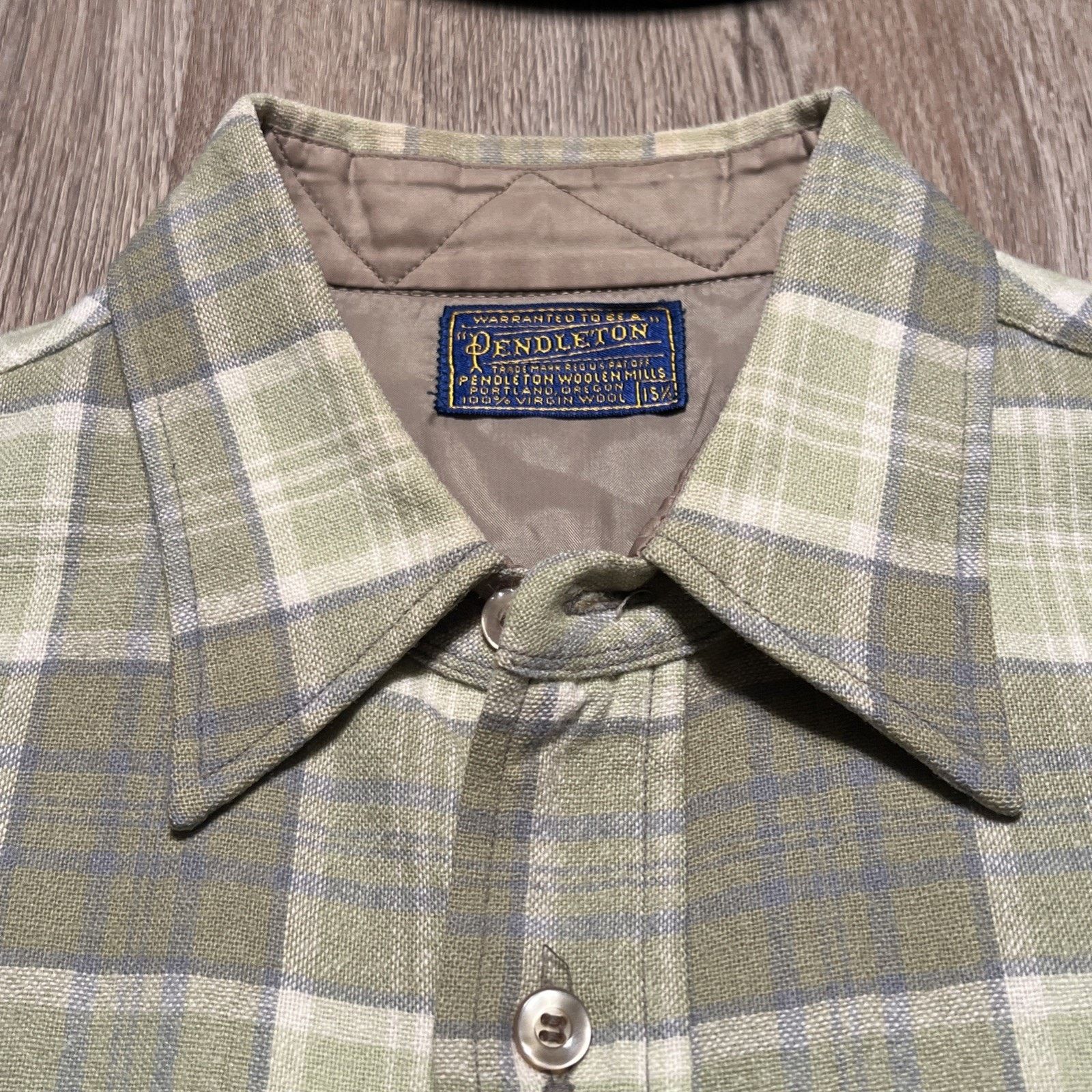 Pendleton 50s Pendleton Wool Plaid Flannel CPO Shirt Mens 15 1/4 VTG Size US L / EU 52-54 / 3 - 10 Thumbnail