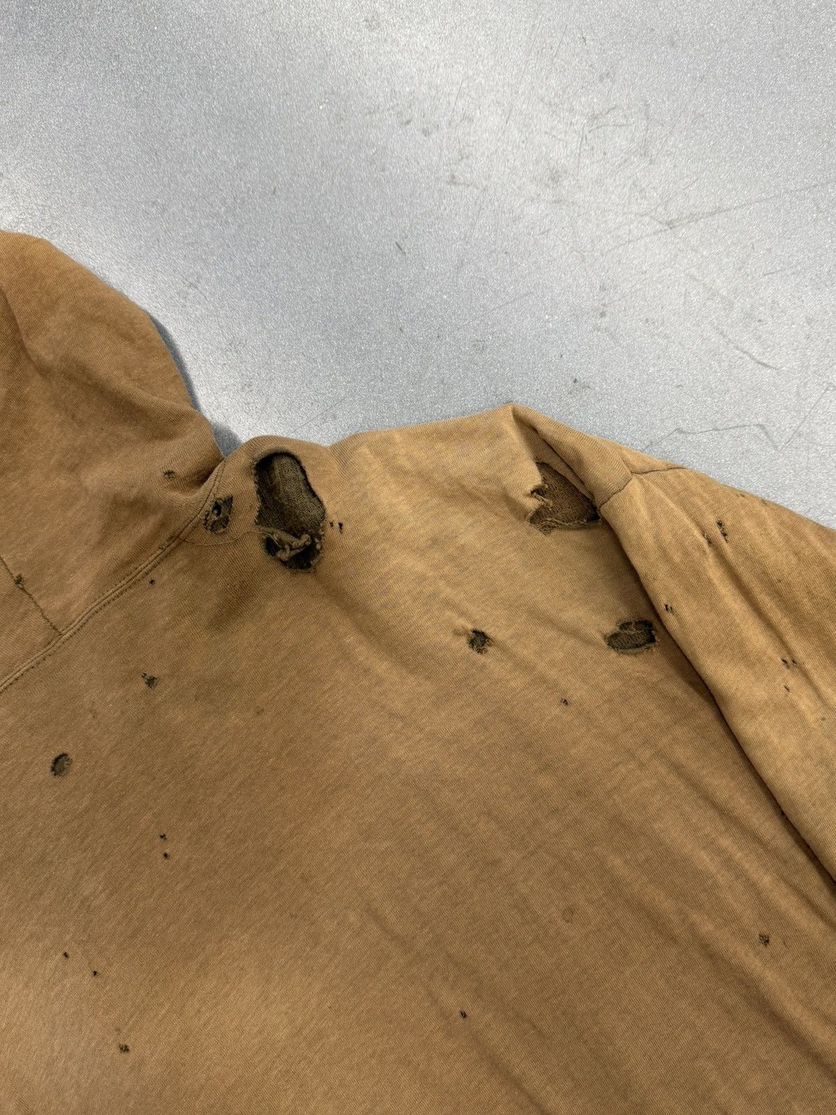 Other 1950's Vintage Thrashed Selvedged Waffle Line Zip Up Hoodie Size US L / EU 52-54 / 3 - 10 Thumbnail