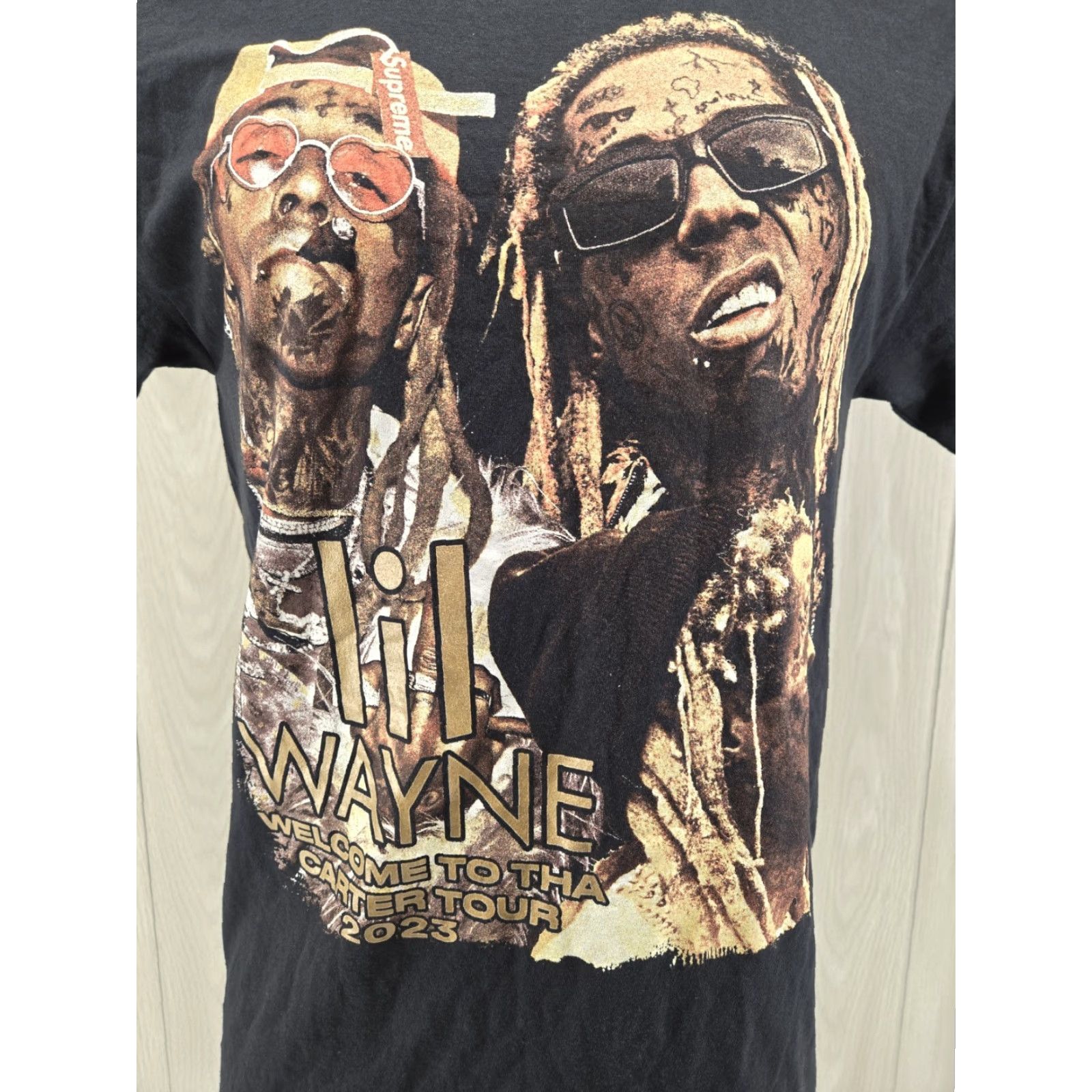 Fruit Of The Loom Lil Wayne Mens Medium Rapper 2023 Tour T-shirt Welcome To Tha Carter Tour Hip Hop Music Rap Shirt Men Black Cotton Knit Short Sleeve Round Neck Moto? Size US M / EU 48-50 / 2 - 3 Thumbnail