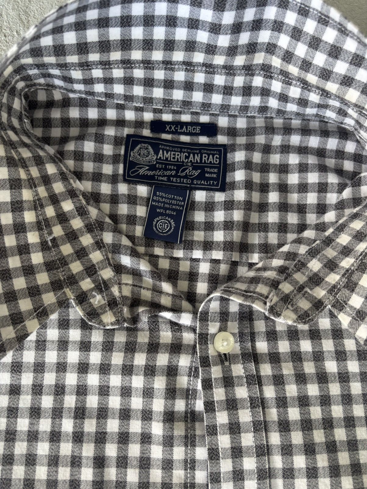 American Rag Vintage Black and White Plaid Long Sleeve Button Up, XXL Size US XXL / EU 58 / 5 - 3 Thumbnail