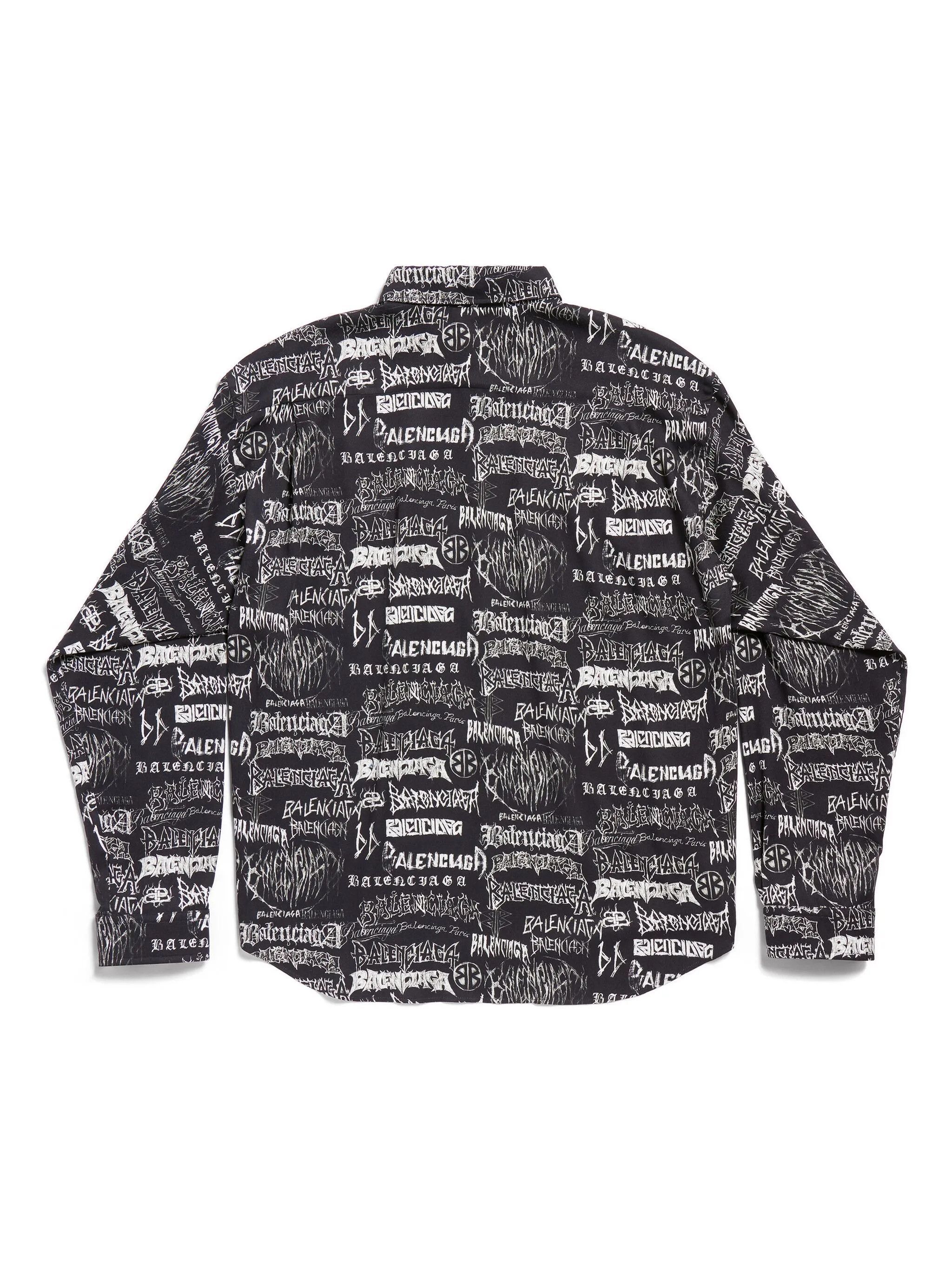 Balenciaga o1bcso1str0825 DIY Metal Allover Shirt Large Fit White/Black Size US M / EU 48-50 / 2 - 5 Thumbnail