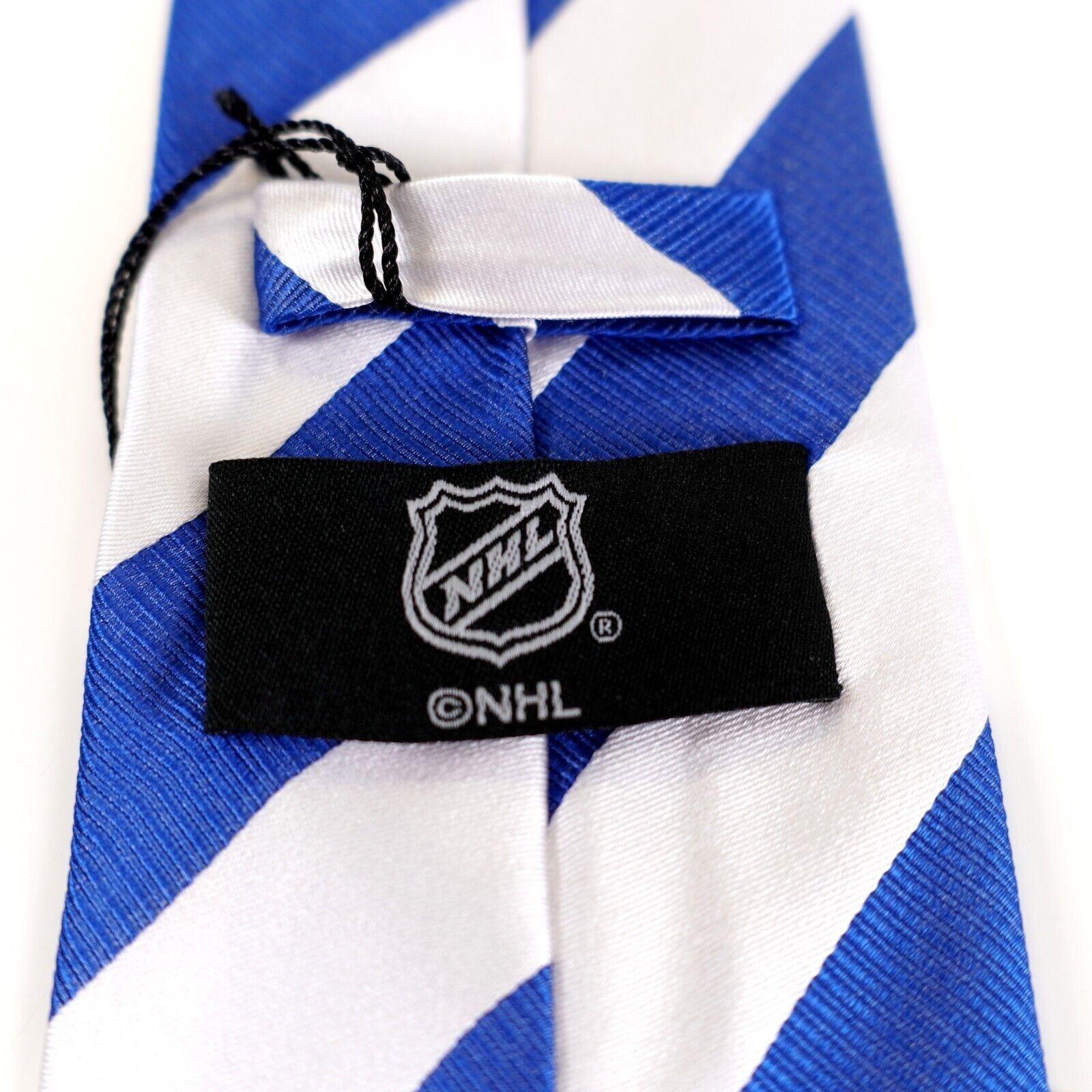 NHL NEW NHL Blue White Lightning Hockey Striped Ribbed Woven Sil Size ONE SIZE - 5 Thumbnail