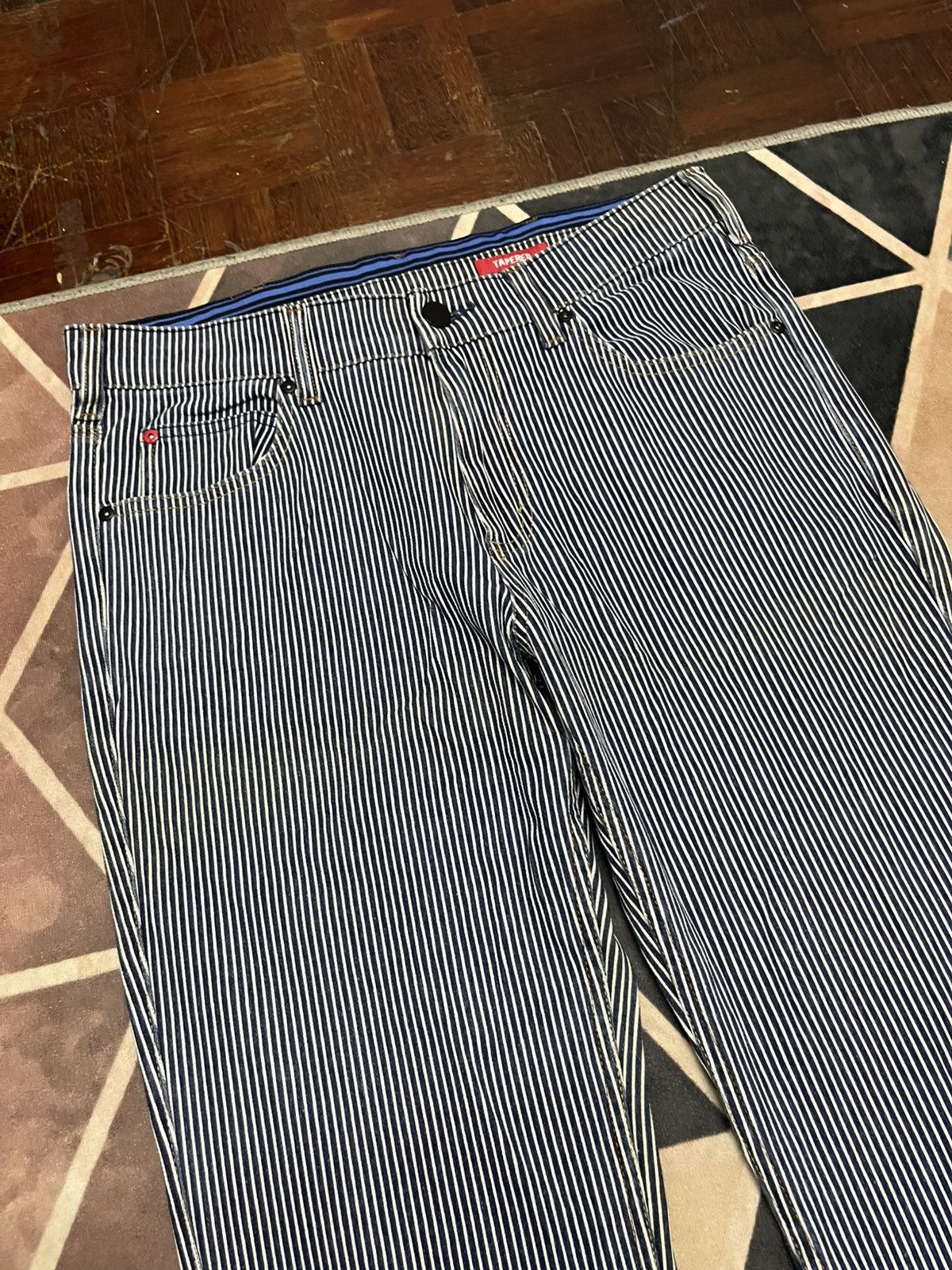 Japanese Brand Navy Raw Denim Worker Hickory Style Size US 34 / EU 50 - 5 Thumbnail