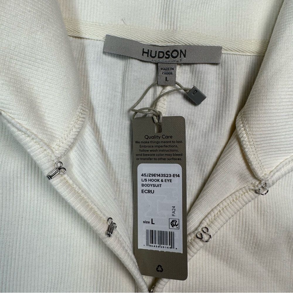 Hudson NWT New $145 Hudson Long Sleeve Hook & Eye Ecru Bodysuit Si Size L / US 10 / IT 46 - 7 Thumbnail