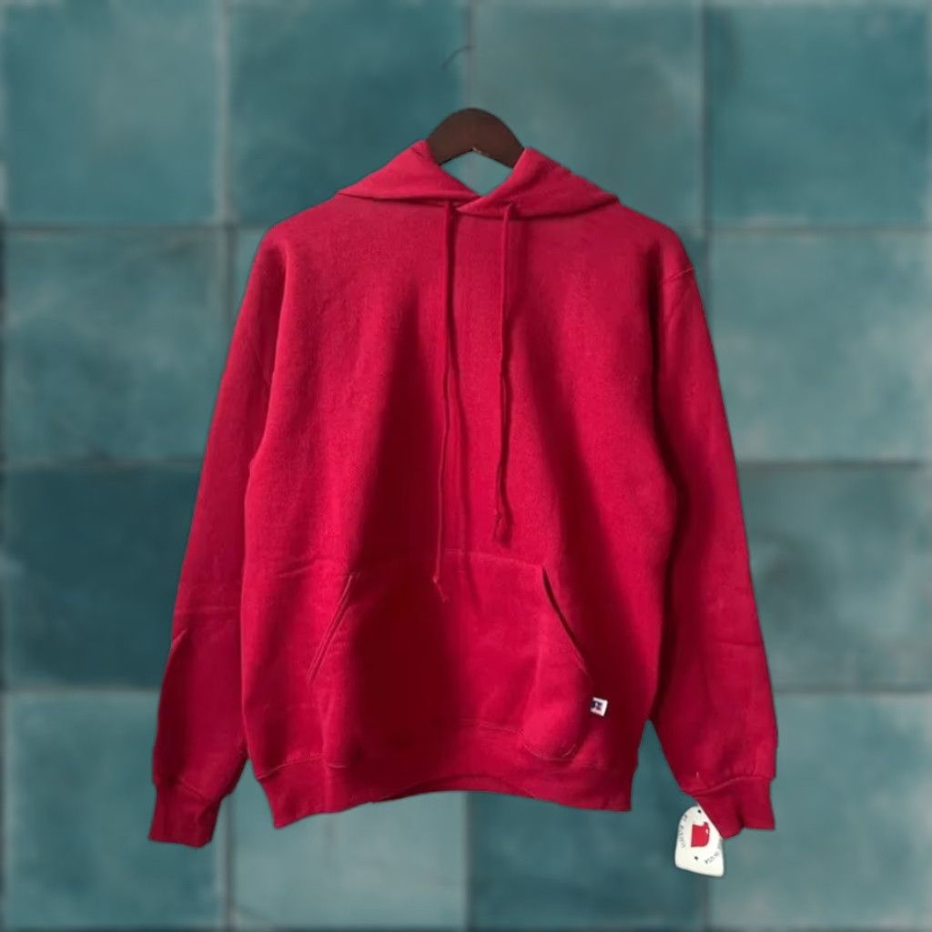 Russell Athletic VINTAGE Russell Athletic Hoodie Mens M Red Sweatshirt 90s NWT Deadstock Cardinal Red Sweatshirt Crew Mens Size US M / EU 48-50 / 2 - 1 Thumbnail