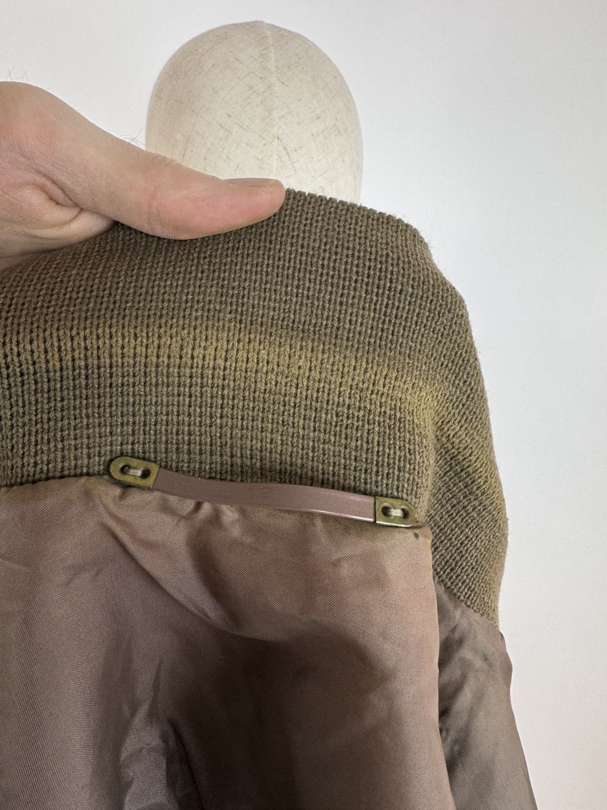 Vintage C&A Vintage Leather Cardigan Knit Retro Jacket Size 12 Size M / US 6-8 / IT 42-44 - 8 Thumbnail