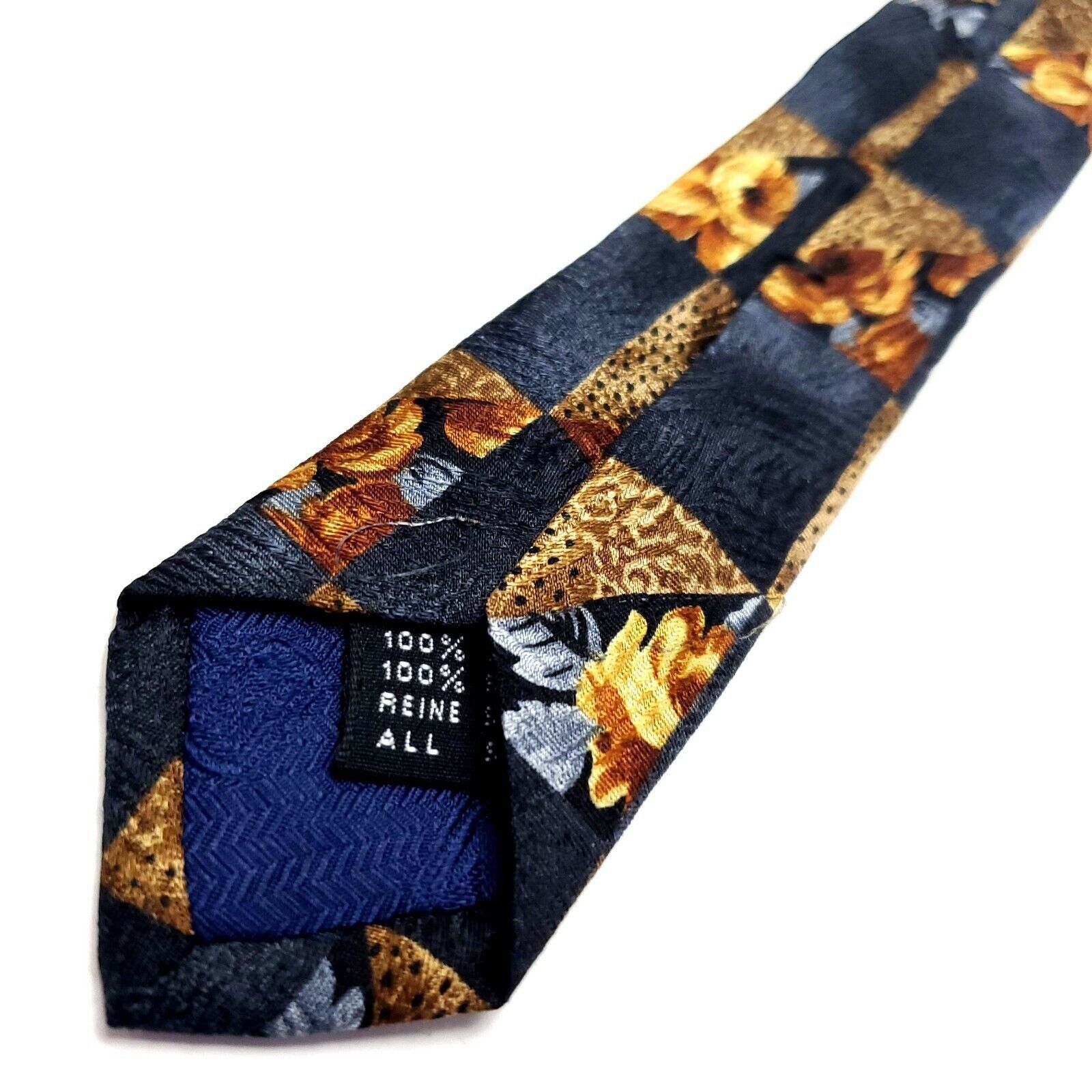 Nordstrom Nordstorm Gold Black Silk Tie Woven Check Size ONE SIZE - 5 Thumbnail