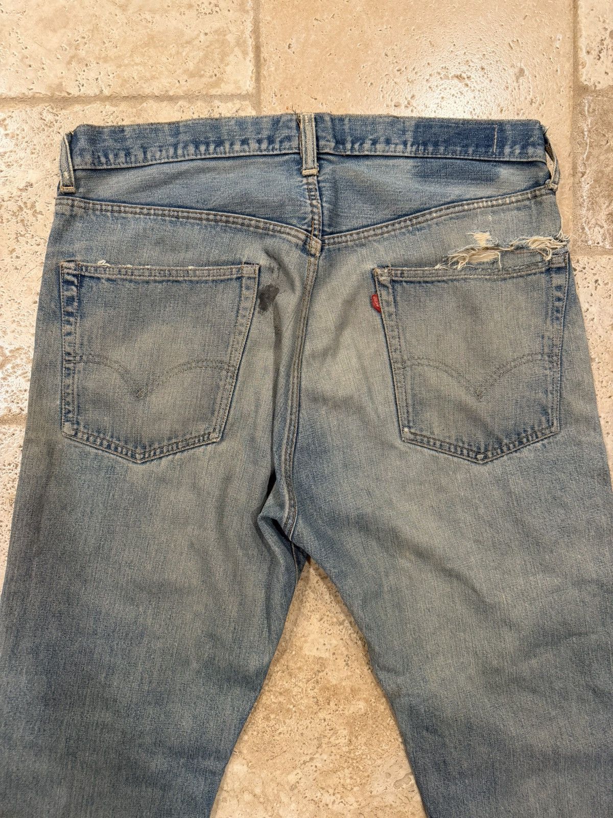 Levi's Vintage Clothing Vintage Levi’s 60’s-70’s Thrashed Blue Wash Denim Jeans Size 36 - 11 Thumbnail