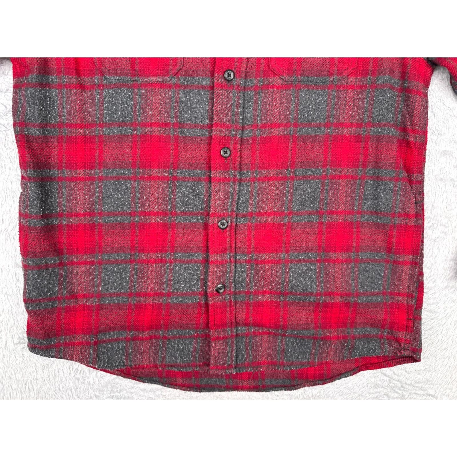 Orvis VINTAGE ORVIS Shirt Men Large Red Gray Plaid Flannel Button Up Cotton Pocket Camp READ Size US L / EU 52-54 / 3 - 5 Thumbnail