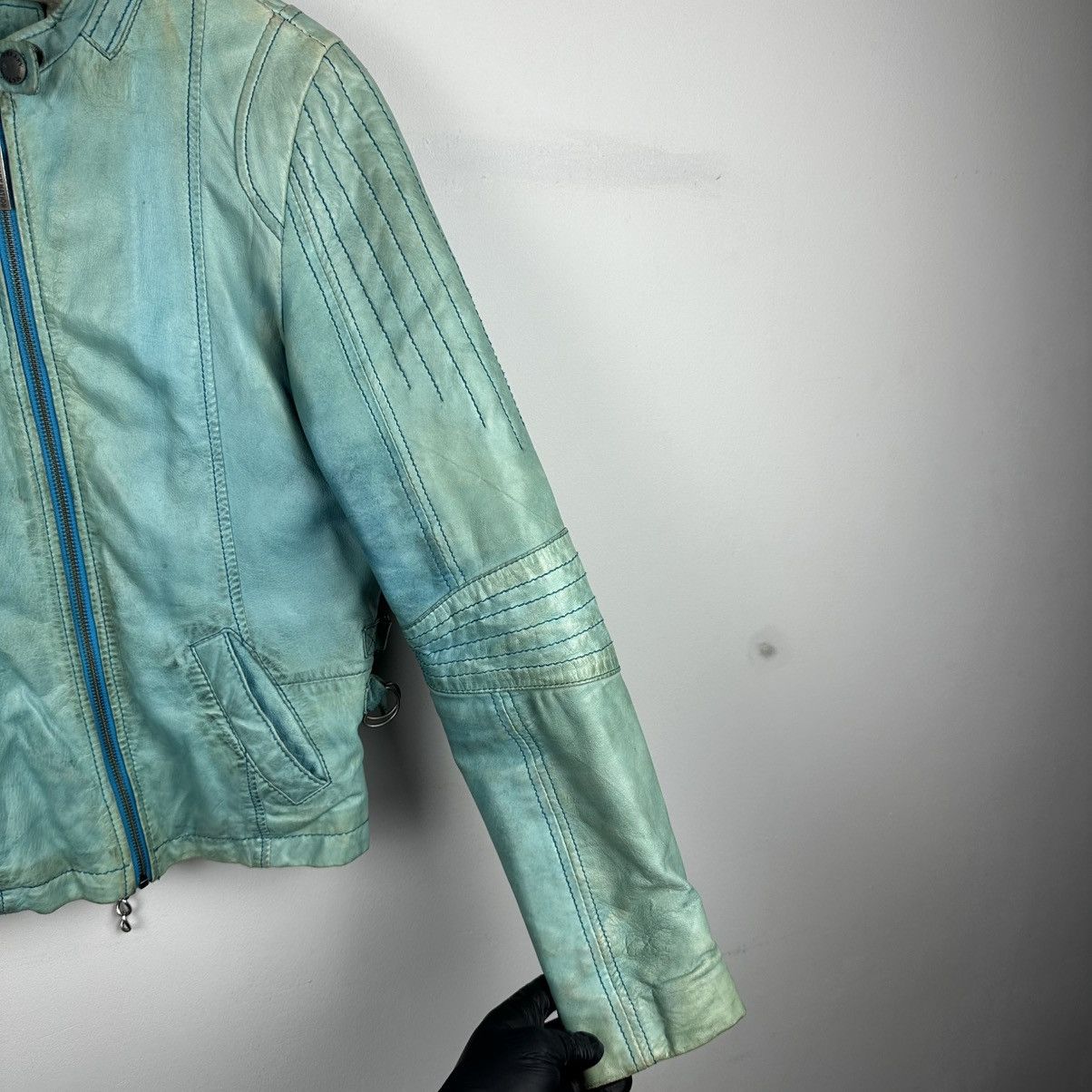 Vintage Vintage Rare Freaky Nation Crazy Faded Leather Jacket Size M / US 6-8 / IT 42-44 - 14 Thumbnail