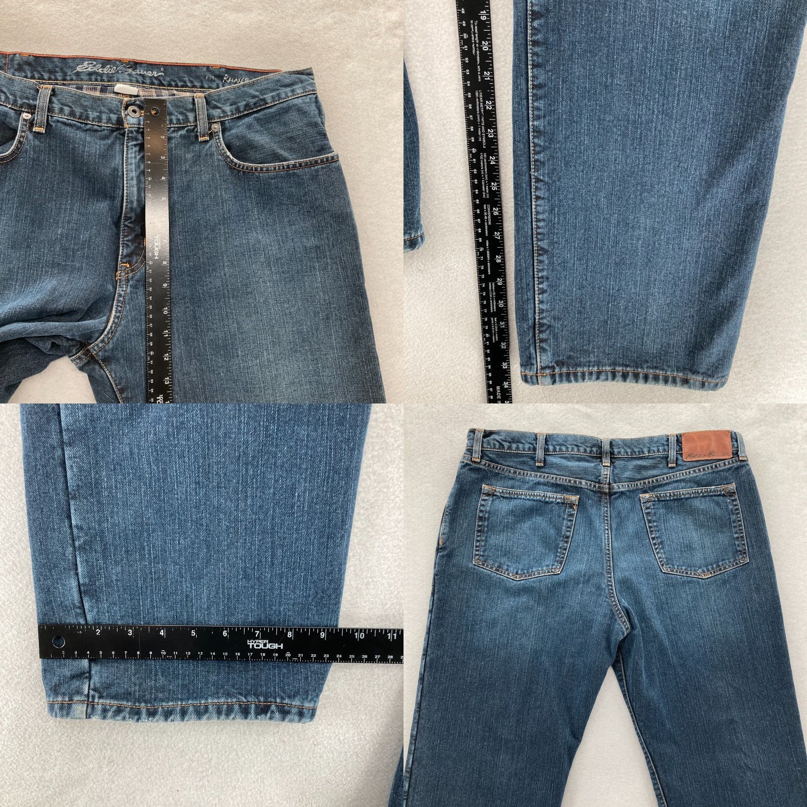 Eddie Bauer Eddie Bauer Flannel Lined Jeans Mens 40x34 Relaxed Straight Dark Blue Denim Camp Size US 40 / EU 56 - 8 Thumbnail