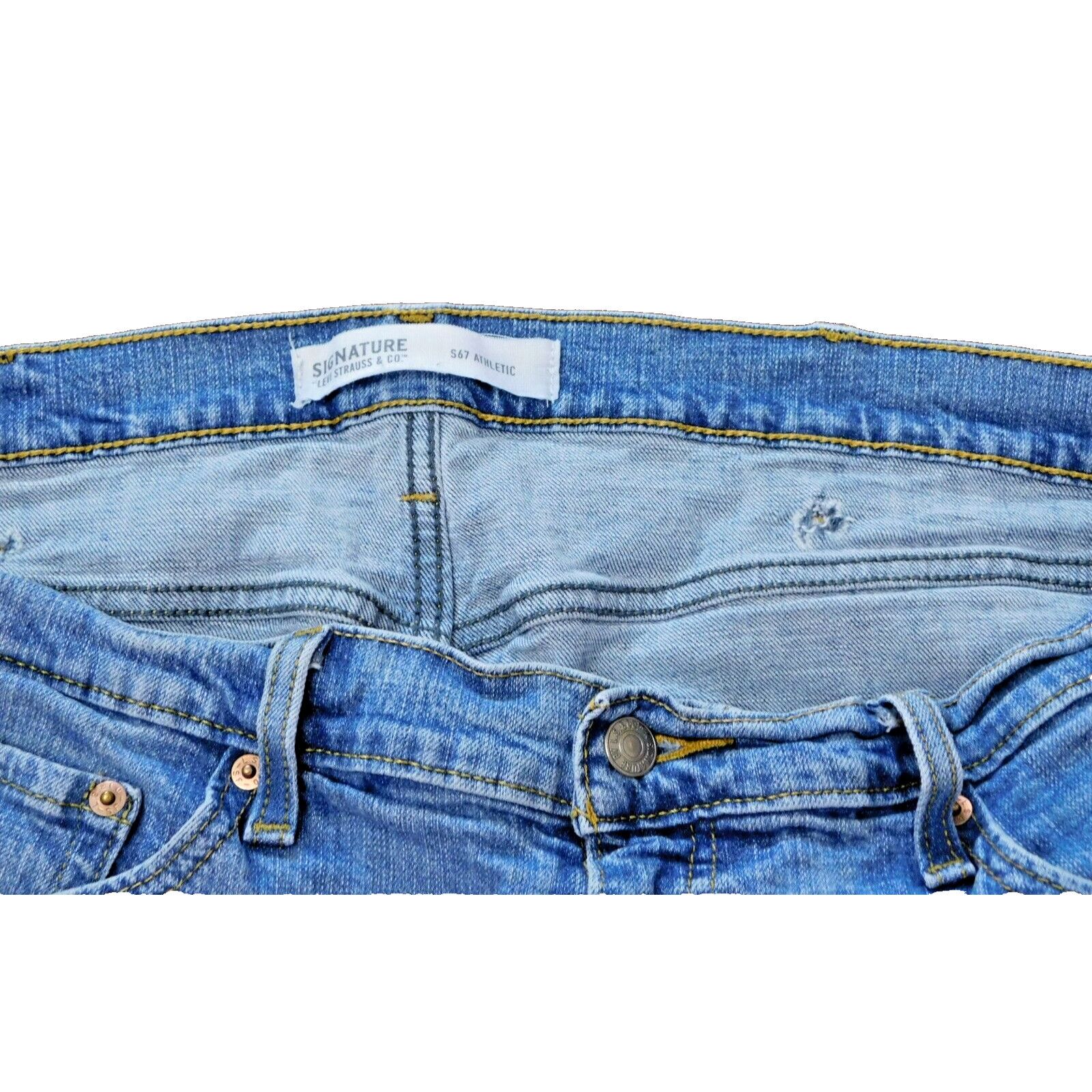 Levi's Levi Signature Med Blue Denim Straight Leg Jeans Men's 38x29 Size US 38 / EU 54 - 4 Thumbnail
