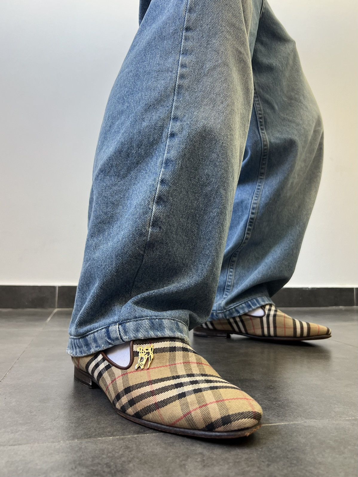 Burberry Burberry Nova Check Felt Loafers Size US 8 / EU 41 - 2 Thumbnail