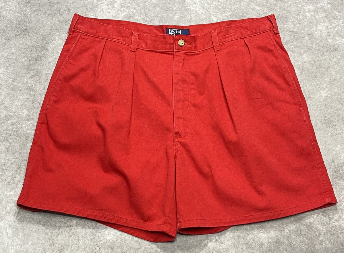 Polo Ralph Lauren 80’s Vintage Polo Ralph Lauren Red Chino Shorts Size US 36 / EU 52 - 1 Thumbnail