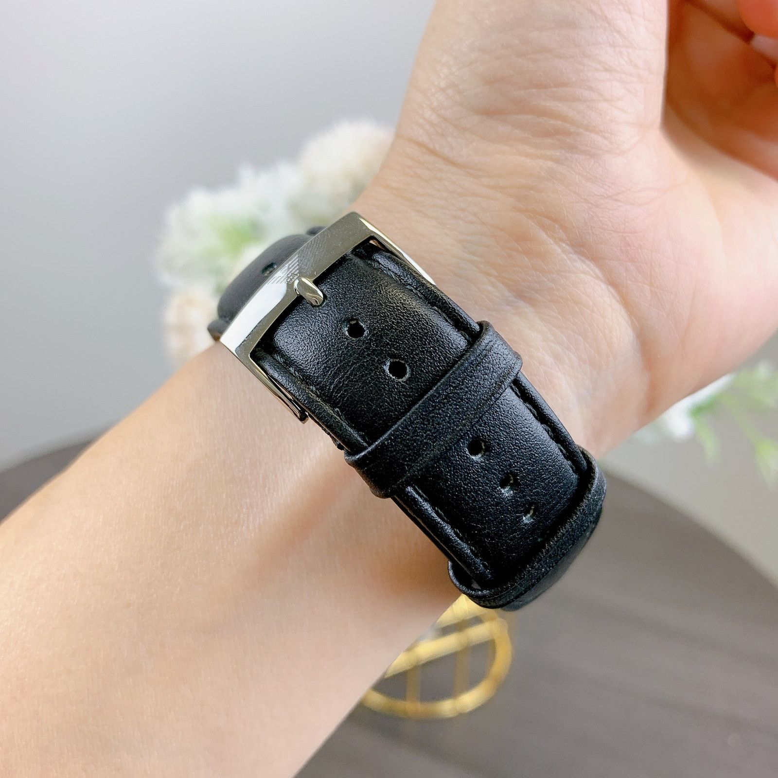 Emporio Armani Emporio Armani AR60016 Automatic Black Leather Watch Size ONE SIZE - 3 Thumbnail