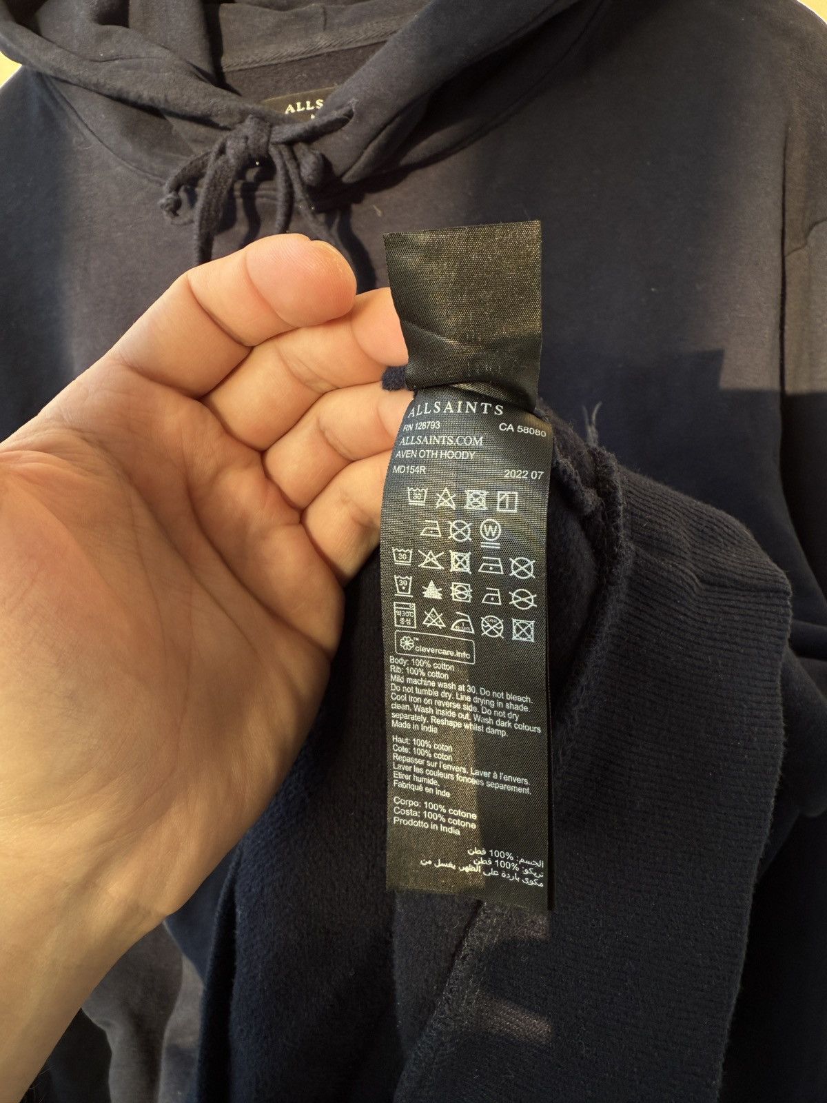 Allsaints Allsaints Hoodie Navy Size US M / EU 48-50 / 2 - 10 Thumbnail