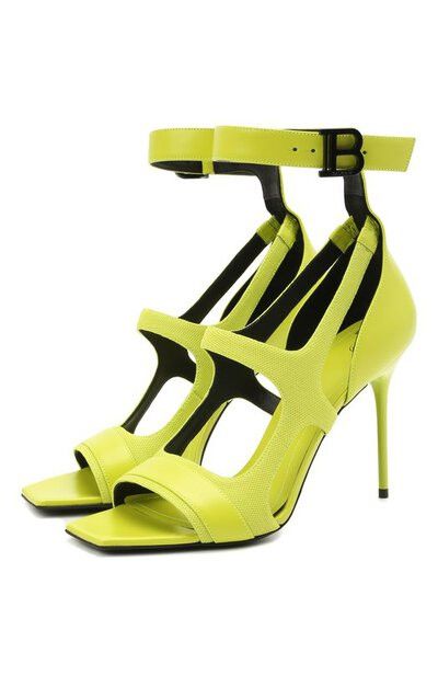 Balmain o1y0625 Spike Heel Sandals in Lime Green Size US 6 / IT 36 - 4 Thumbnail