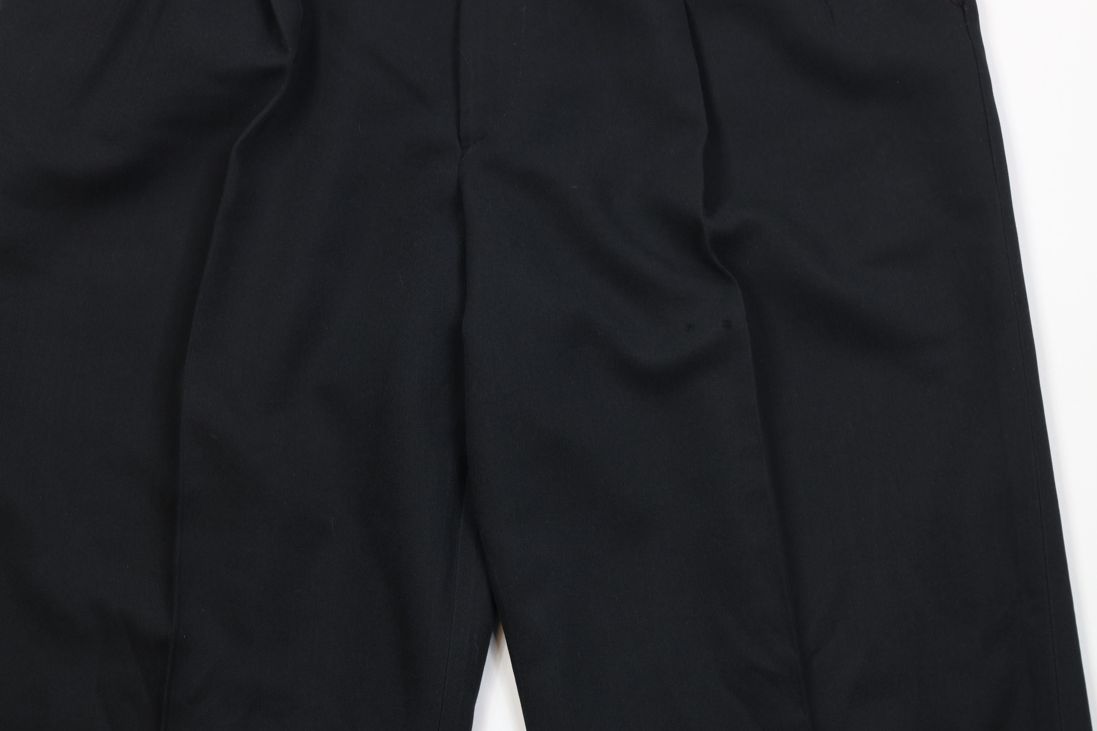 Vintage Vintage 90s Streetwear Silk Blend Wide Leg Chino Pants Black Size US 36 / EU 52 - 3 Thumbnail