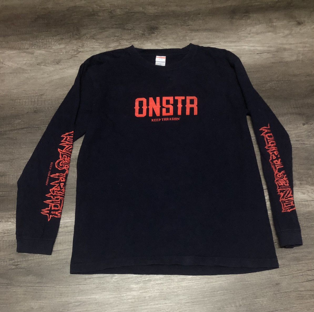 Band Tees Ones Truth Keep Thrashin Hardcore Band Long Sleeve Tshirt Size US L / EU 52-54 / 3 - 12 Thumbnail