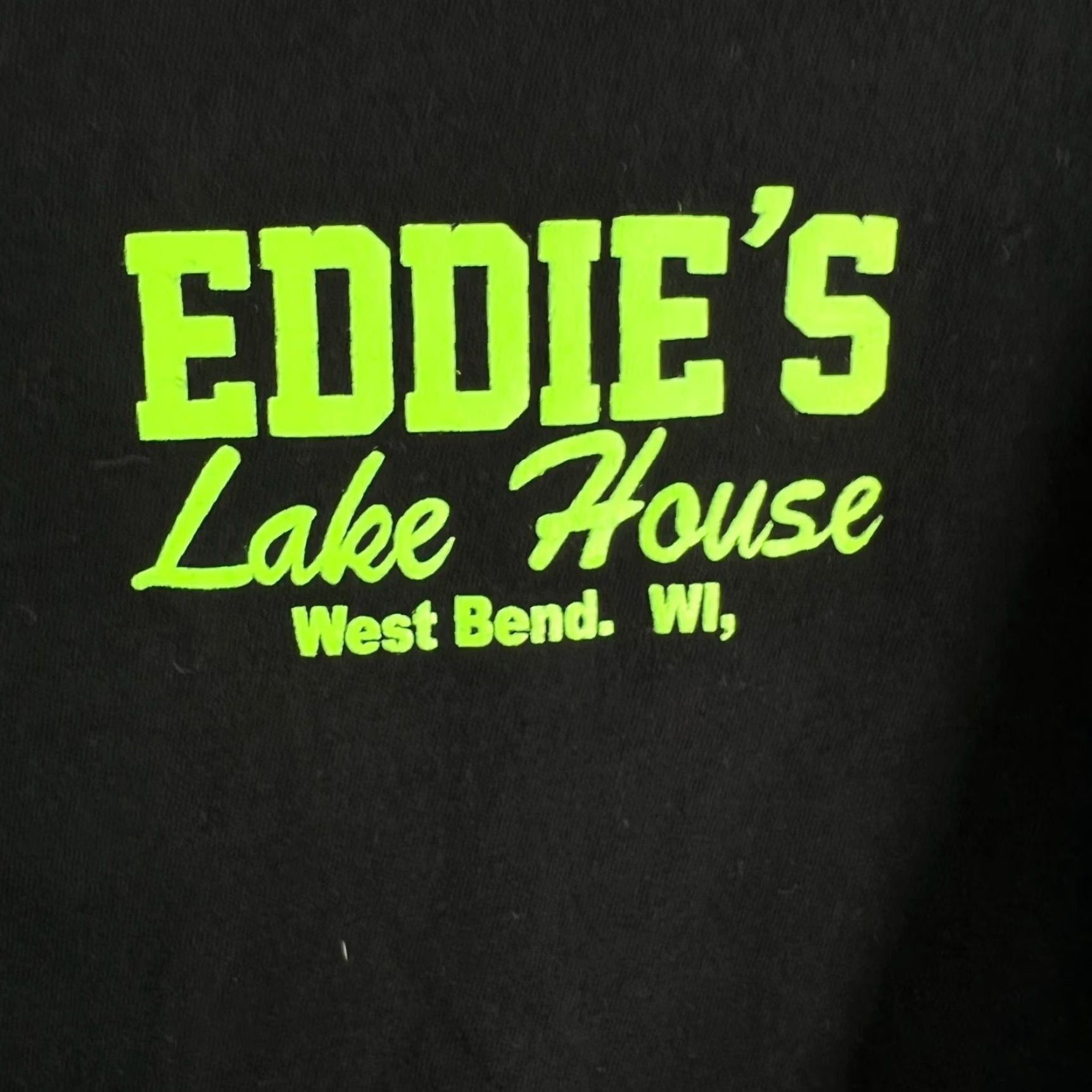 Vintage VINTAGE is not applicable; Eddie's Lake House Bar West Bend WI T-Shirt Adult XL Black Size US XL / EU 56 / 4 - 2 Thumbnail