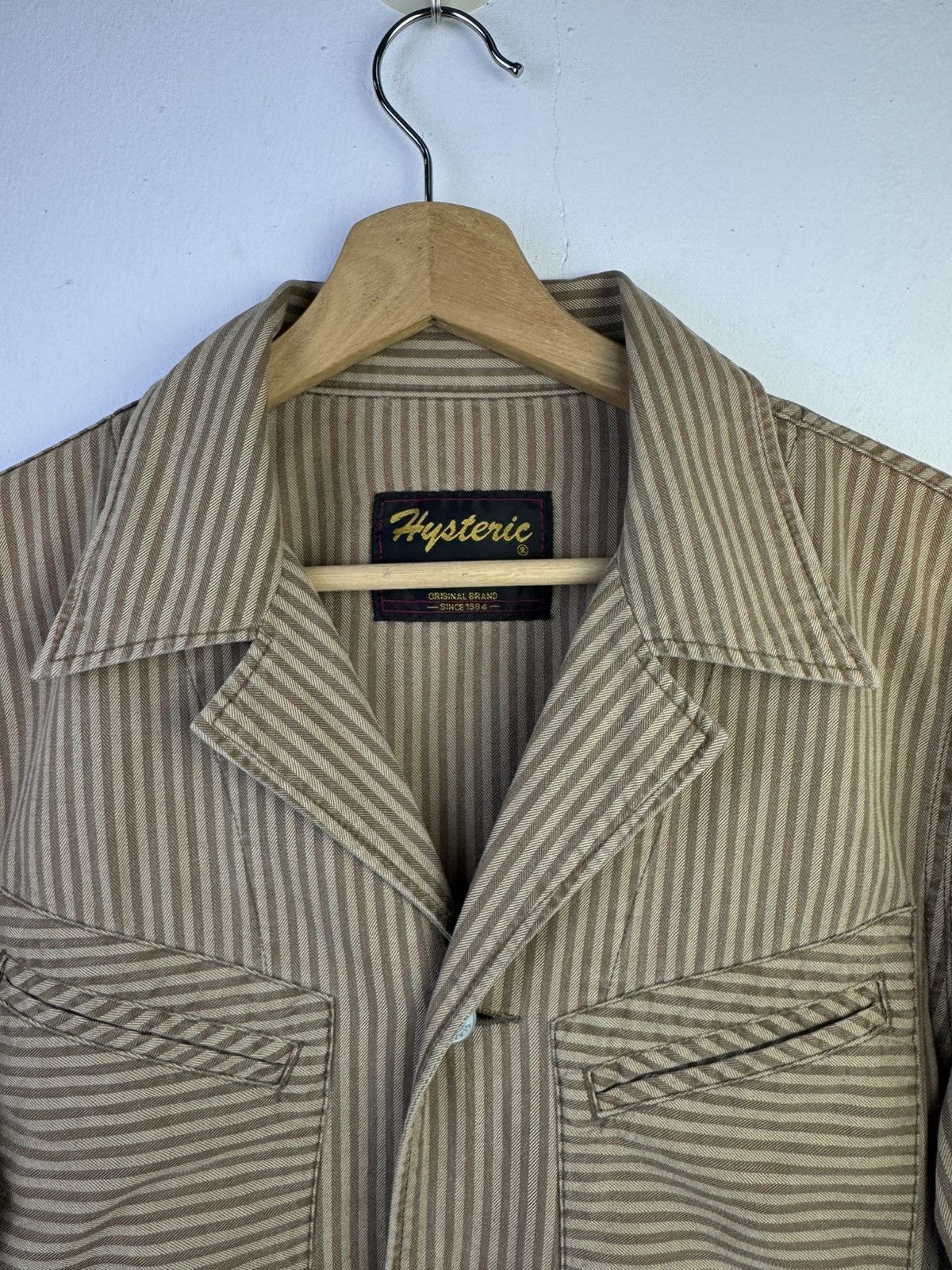 Hysteric Glamour Hysteric Glamour Herringbone Stripe Camp Collar jacket. Size ONE SIZE - 5 Thumbnail
