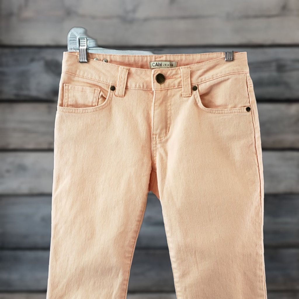 Vintage CAbi 329 Womens Bree Cropped Jeans Sz 2 Solid Orange Low Rise Jeans Cropped Womens Size 2 Orange Size 26" / US 2 / IT 38 - 1 Thumbnail