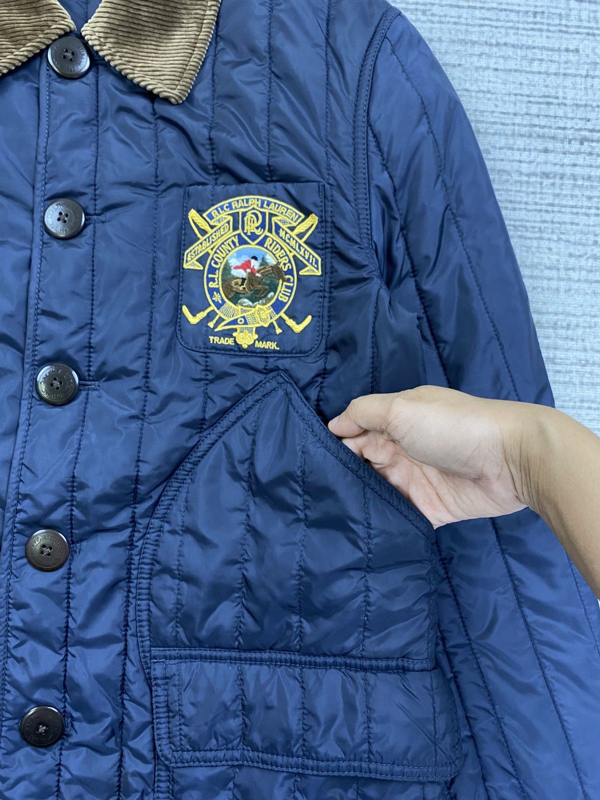 Ralph Lauren × Vintage Vtg 90s Ralph Lauren Country Riders Club Quilted Jacket Size US S / EU 44-46 / 1 - 8 Thumbnail