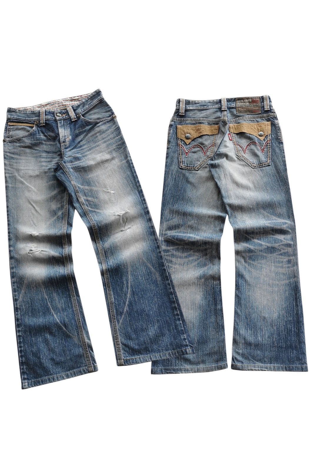 Edwin Edwin 441XVS Bootcut Distressed Jeans Size US 29 - 2 Thumbnail