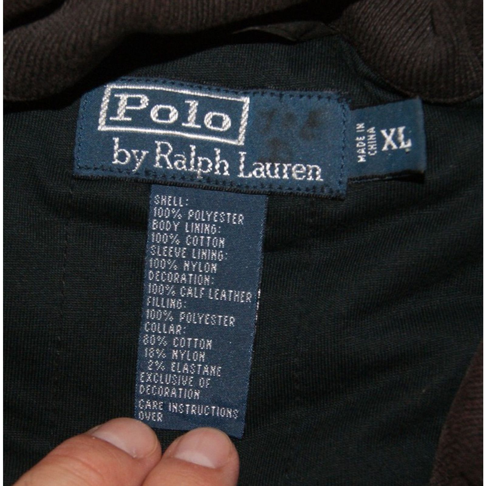 Polo Ralph Lauren VTG Polo Ralph Lauren Mens XL Bomber Coat Calf Leather Trim Size US XL / EU 56 / 4 - 2 Thumbnail