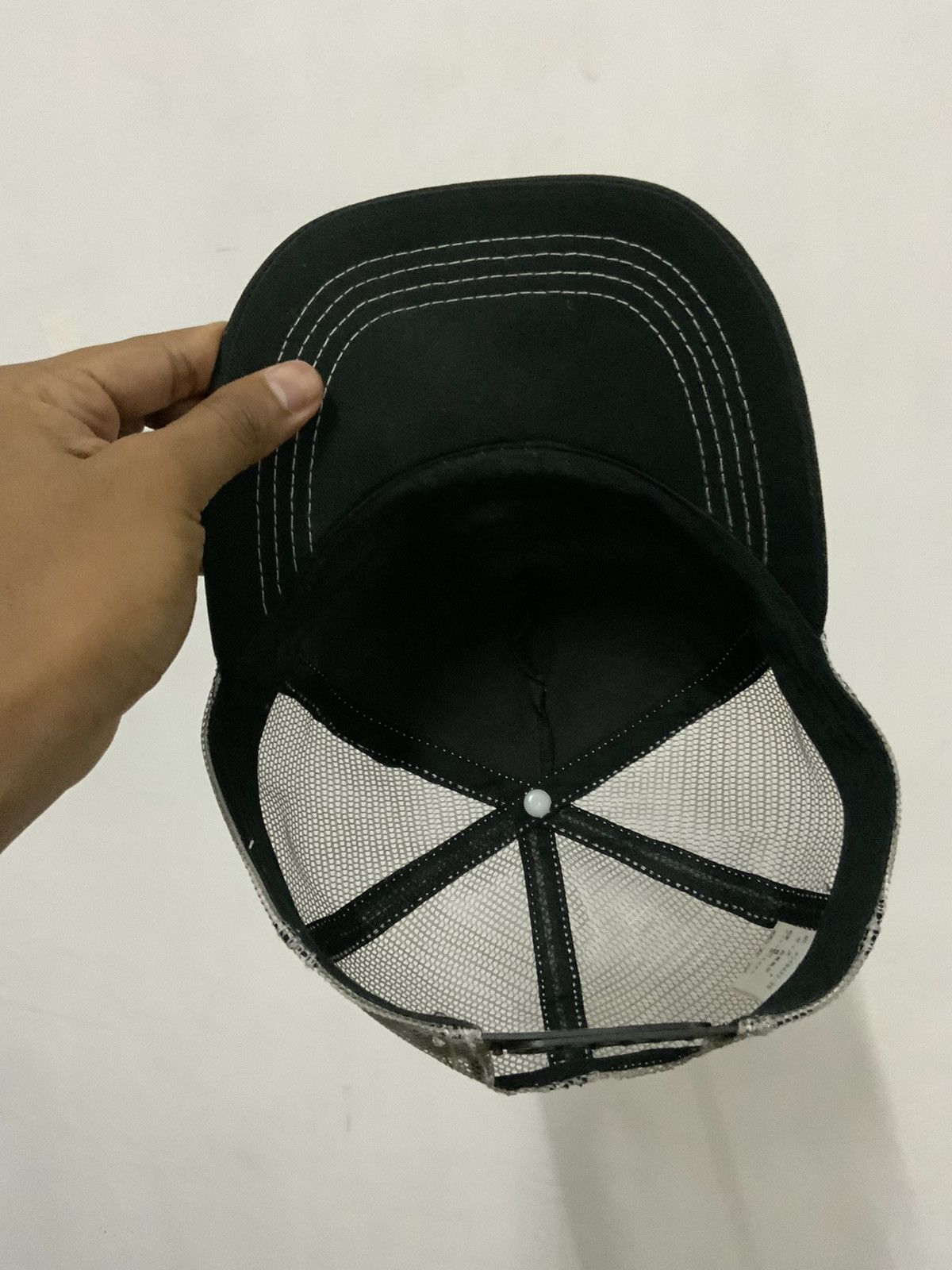Japanese Brand Blue Cross Skull Trucker Hat Size ONE SIZE - 7 Thumbnail