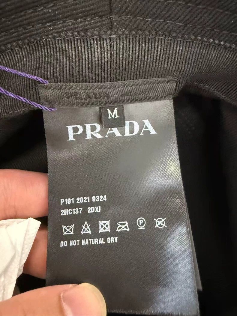 Prada Prada SizeM Black triangle standard fisherman's hat Size ONE SIZE - 5 Thumbnail