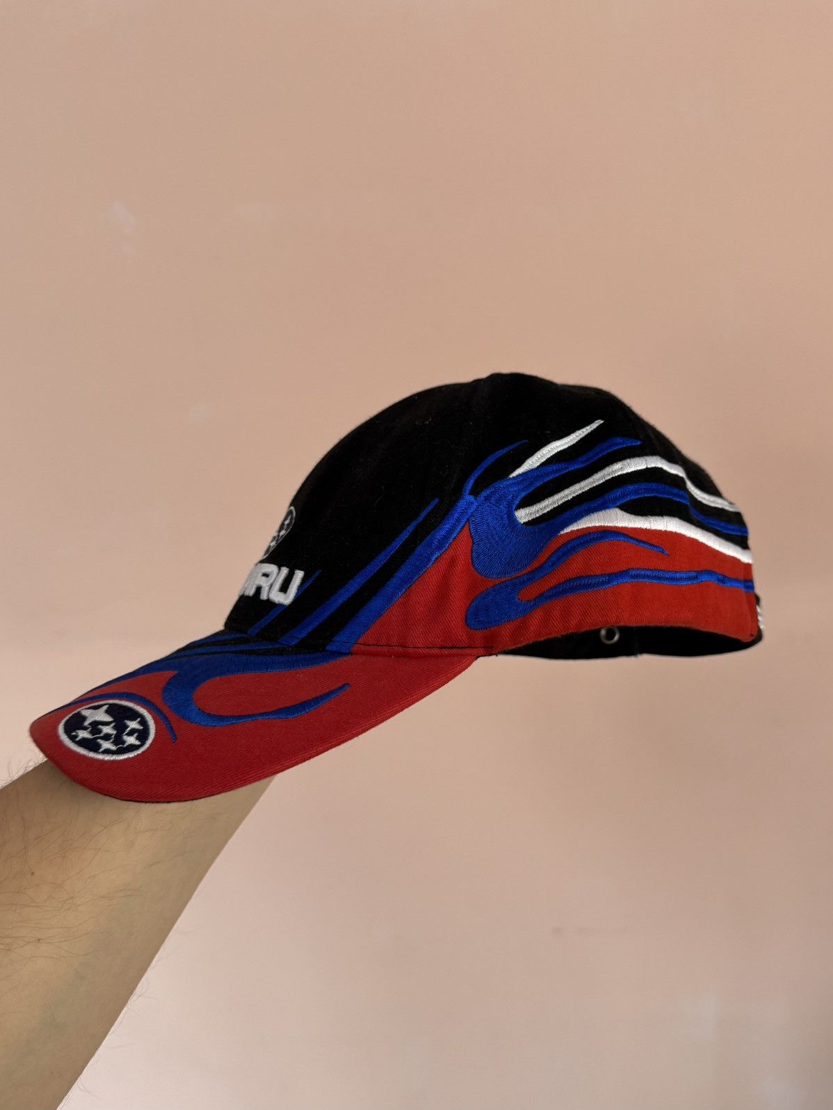 Formula 1 Vintage Subaru Racing F1 Flame Red Blue Cap Size ONE SIZE - 2 Thumbnail
