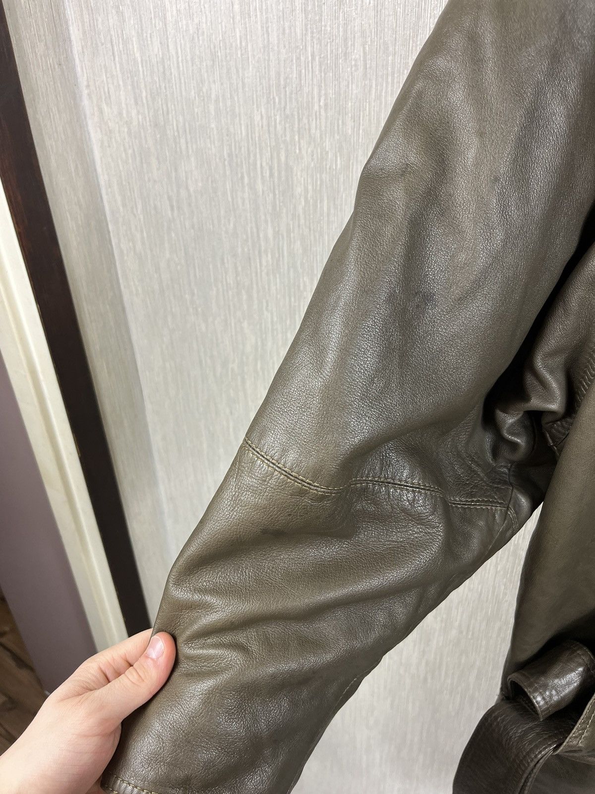 Versace × Vintage Vintage Gianni Versace leather double-breasted coat jacket Size US XL / EU 56 / 4 - 17 Thumbnail