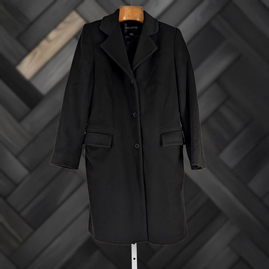 Halston VINTAGE Halston Coat Womens 4 Black Wool Fleece Classic Parka Peacoat USA 70s 80s Size S / US 4 / IT 40 - 1 Thumbnail