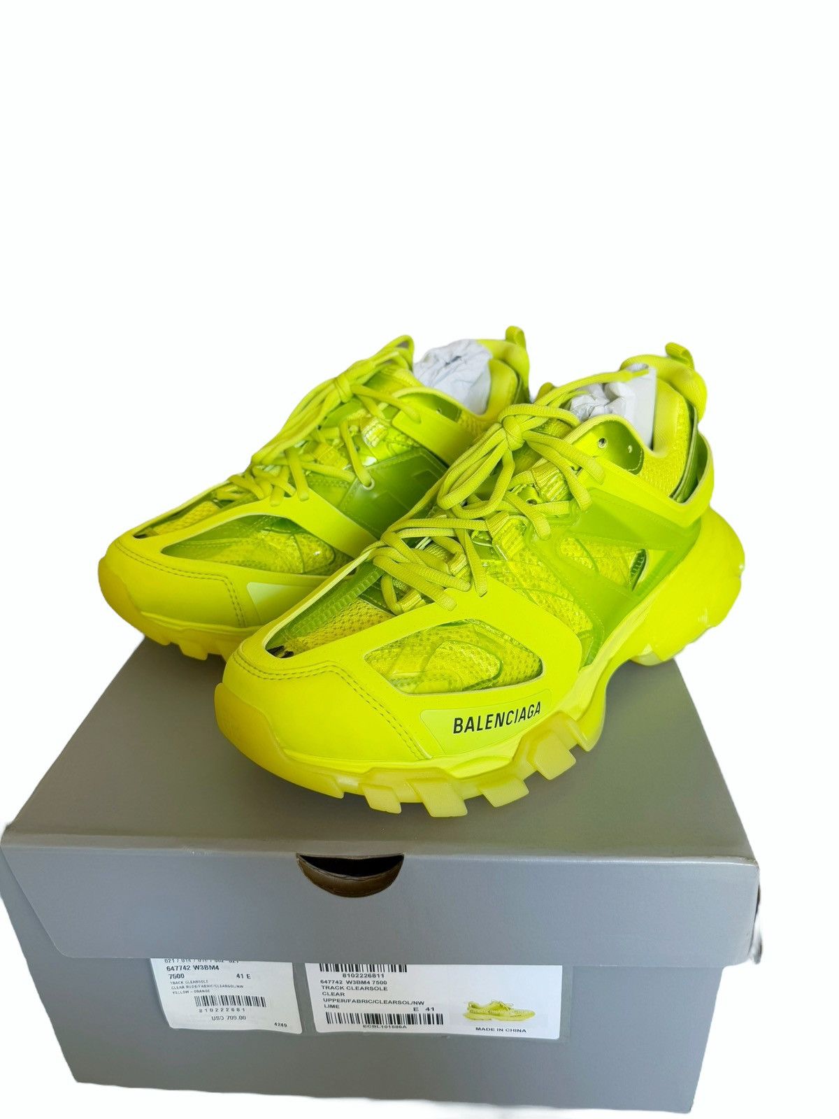 Balenciaga Neon Yellow Lime Track Runner Sneaker Size US 8 / EU 41 - 2 Thumbnail