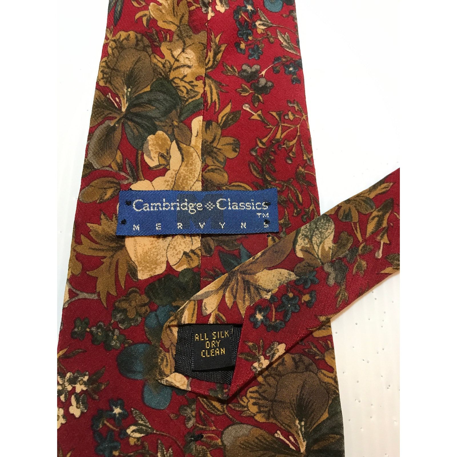Other Cambridge Classic Mervyns Floral Silk Short Wide Necktie Size ONE SIZE - 4 Thumbnail