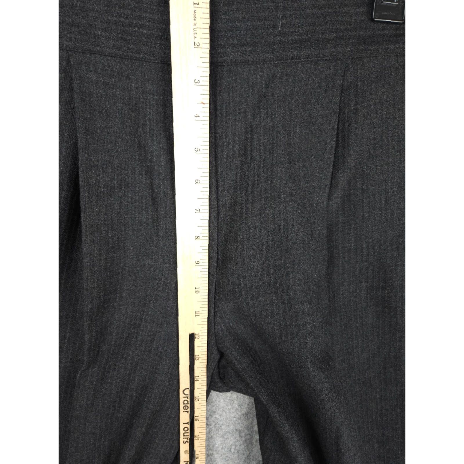 Claude Montana CLAUDE MONTANA Pants Women's 14 Gray Wool Blend High Rise Made Italy Straight Leg, Dress Pants, Vintage, 31" W Size 36" / US 14 / IT 50 - 5 Thumbnail