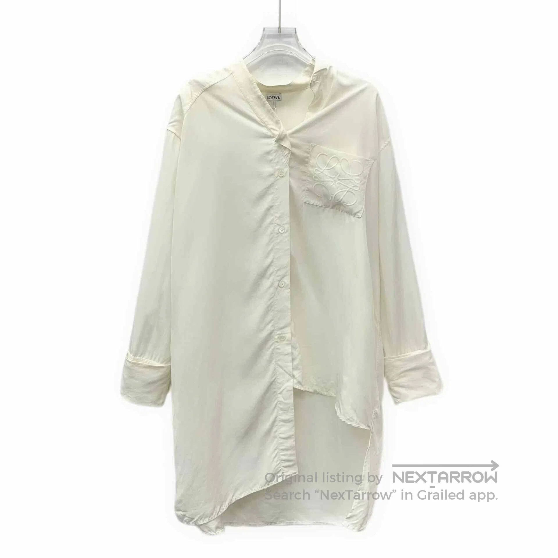 Loewe Loewe White Logo Silk V-Neck Shirt. Size S / US 4 / IT 40 - 1 Thumbnail