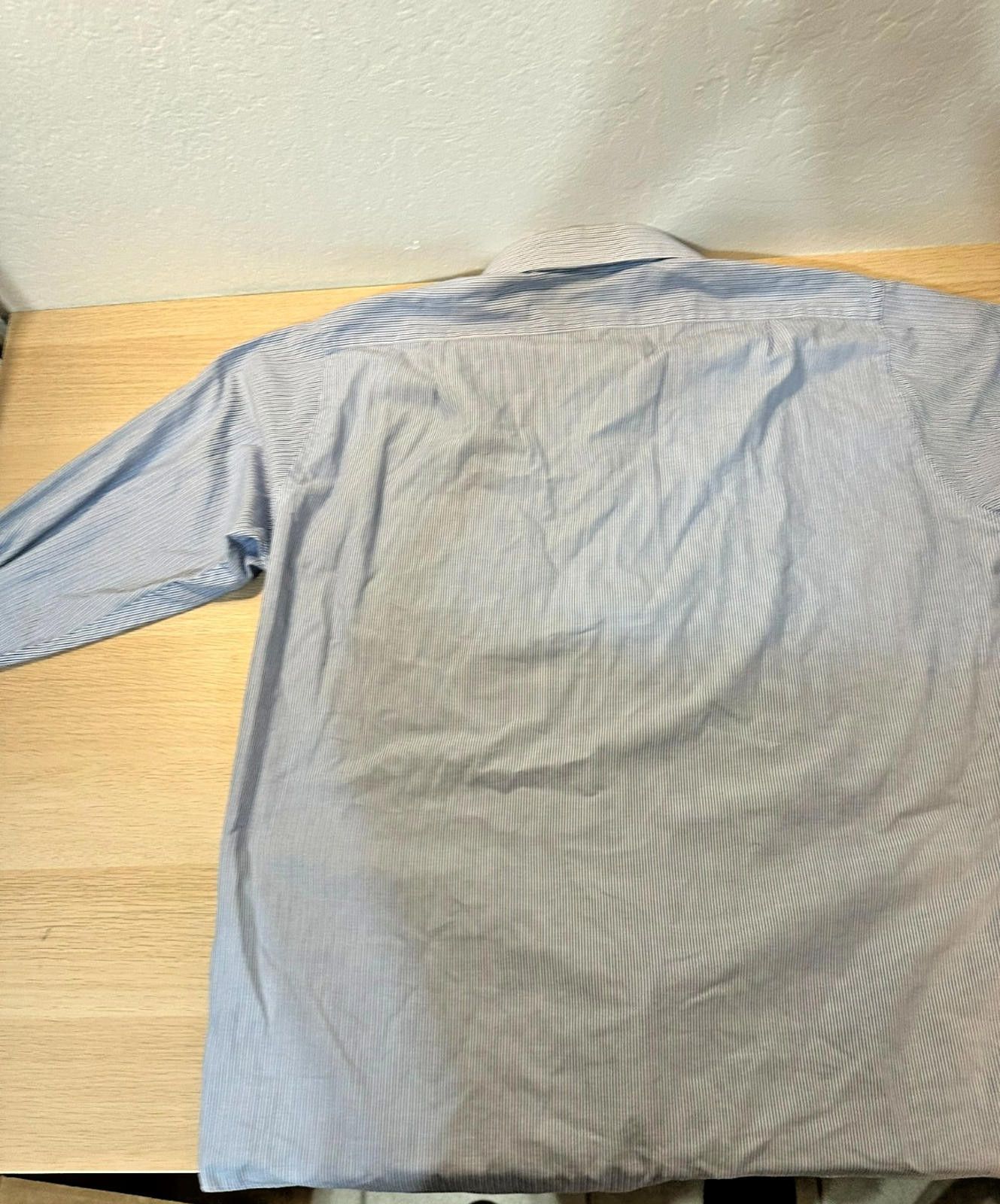 Van Heusen Van Heusen Men's Slim Fit Blue-White Stripe Dress Shirt L Size 44R - 5 Thumbnail
