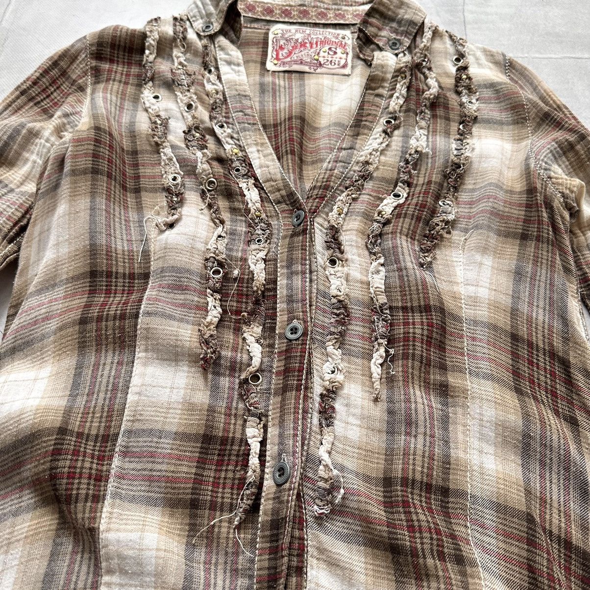 Hysteric Glamour × Undercover Eyelets Checkered Button Punk Shirt LGB If Six Was Nine Vibe Size S / US 4 / IT 40 - 5 Thumbnail