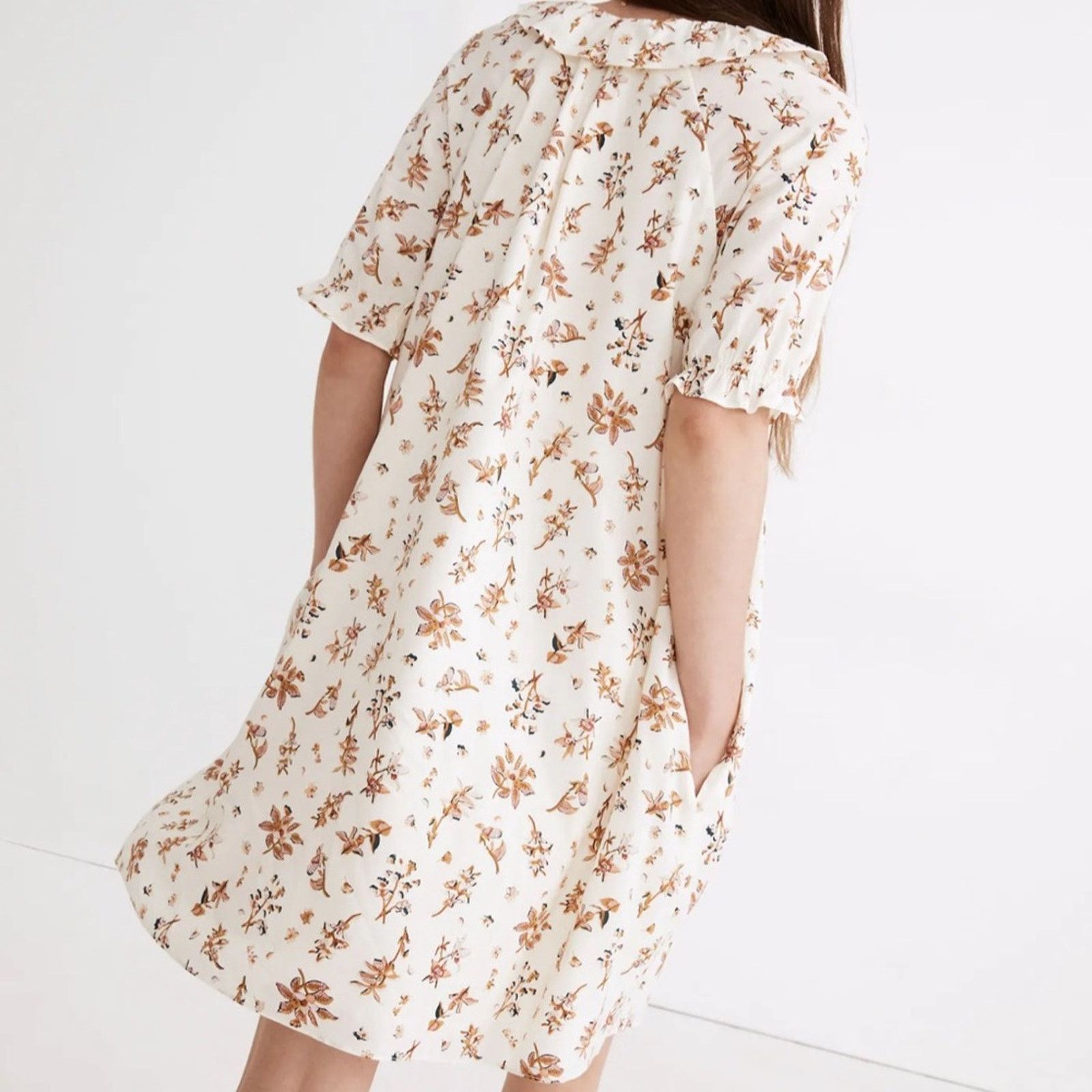 Madewell Madewell Ruffle Button Front Trapeze Dress Floral Reef Small Size S / US 4 / IT 40 - 3 Thumbnail
